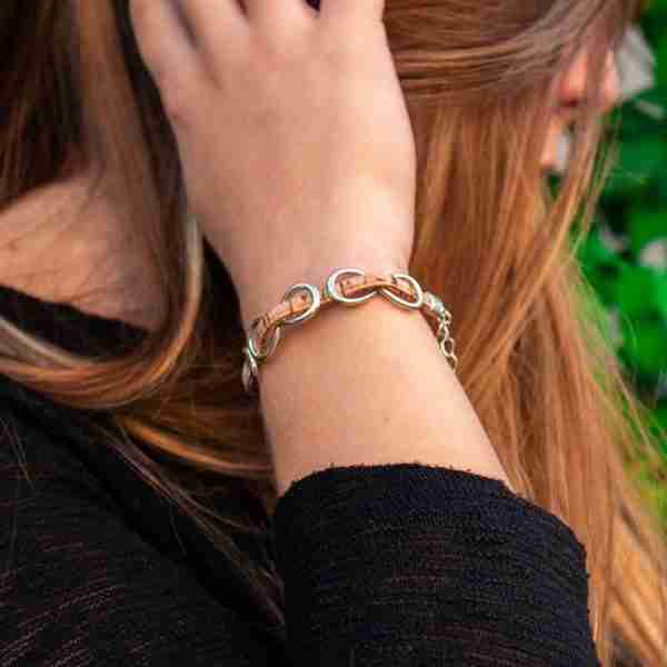 Model Wearing Infinity Cork Bracelet