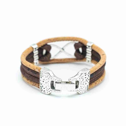 Brown and Tan Cork Bracelet