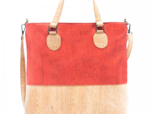 cork shopper tote bag in red