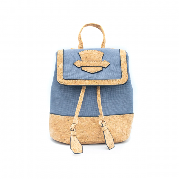 Beachy Blue Cork and Cotton Backpack