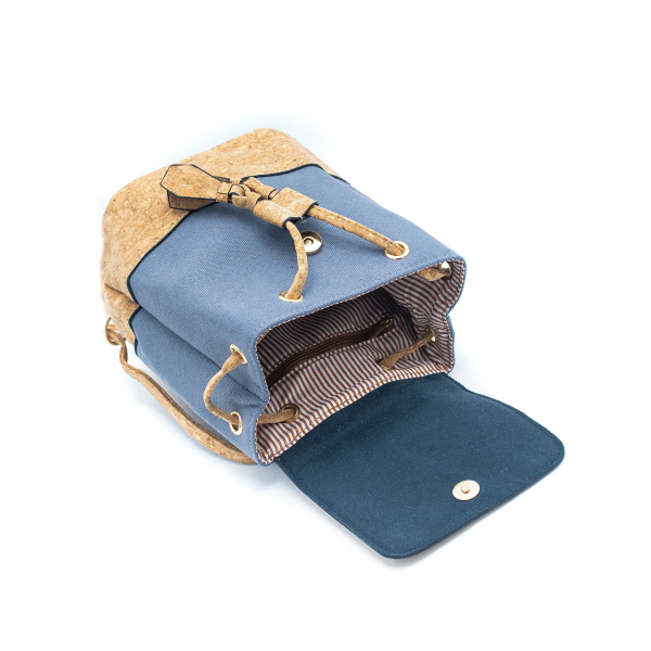 Beachy Blue Cork and Cotton Backpack