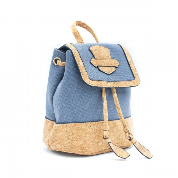 Beachy Blue Cork and Cotton Backpack