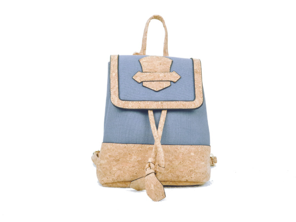 Beachy Blue Cork and Cotton Backpack