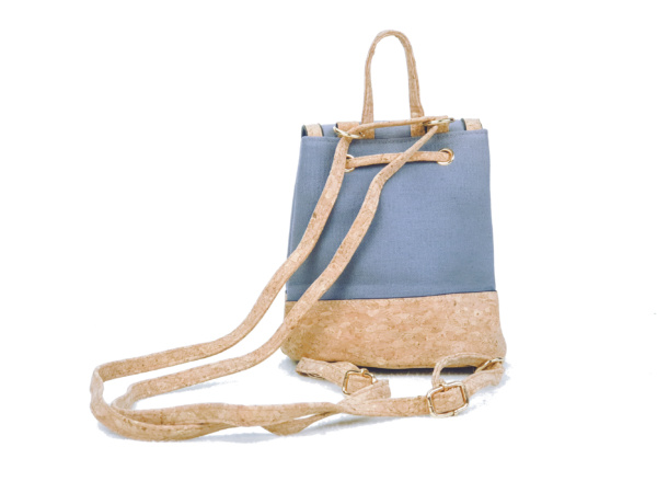 Beachy Blue Cork and Cotton Backpack