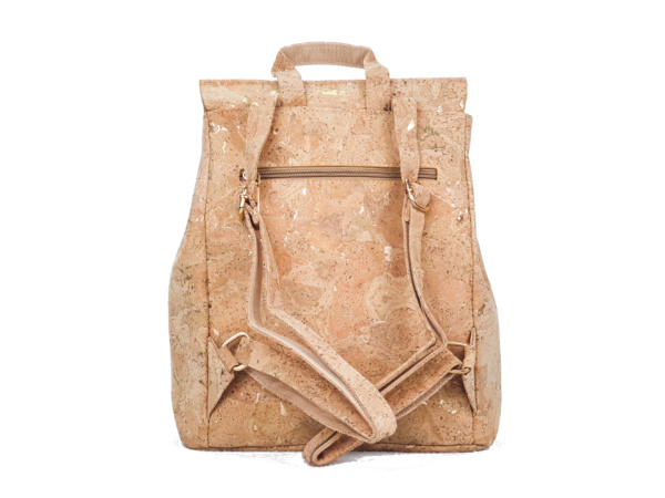 Cork Backpack With Gold Metallic Accents