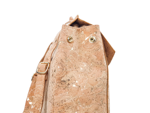 Cork Backpack With Gold Metallic Accents