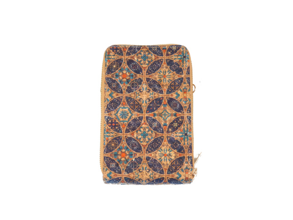 Cork Crossbody Phone Wallet with Tile Pattern
