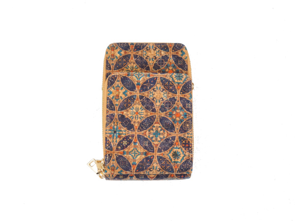 Cork Crossbody Phone Wallet with Tile Pattern