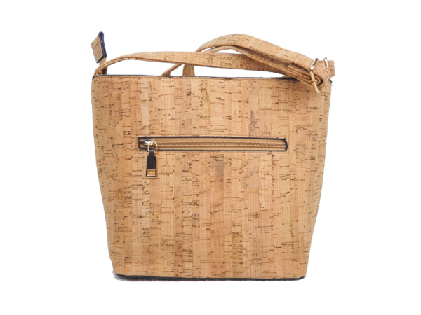 Cork Crossbody Bag with Portuguese Tile Pattern and Woven Detail
