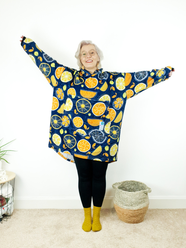 Wearable Blanket with Oranges and Lemons