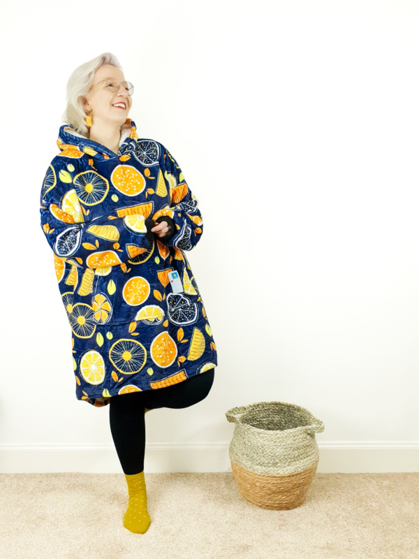 Wearable Blanket with Oranges and Lemons