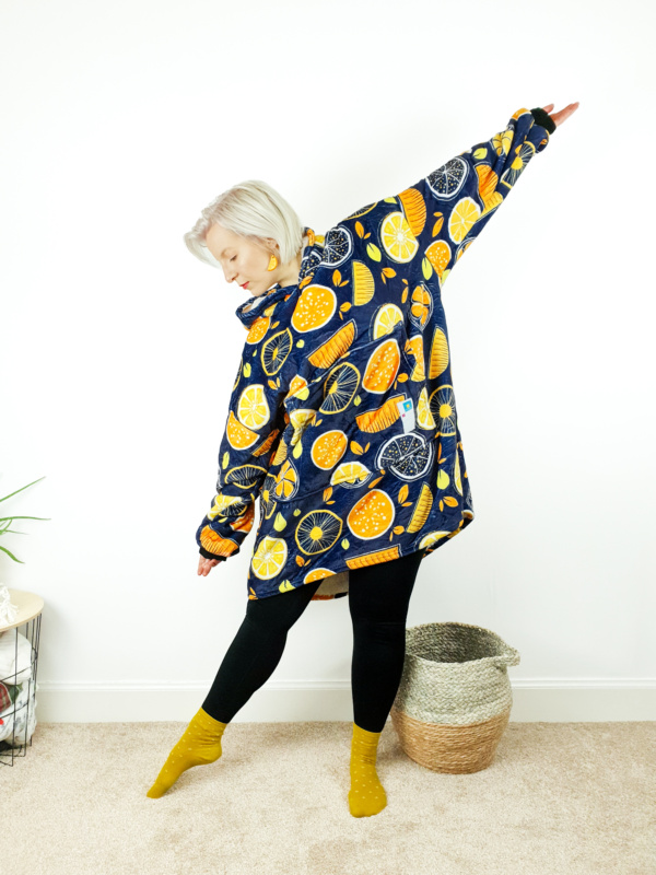 Wearable Blanket with Oranges and Lemons