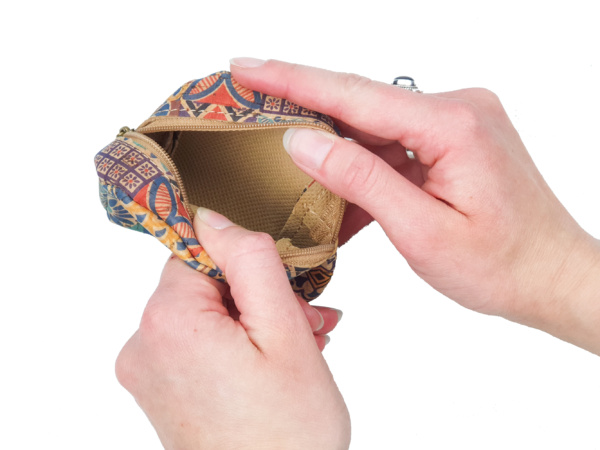 Cube Cork Coin Purse With Tile Print