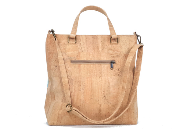 blue cork shopper tote bag