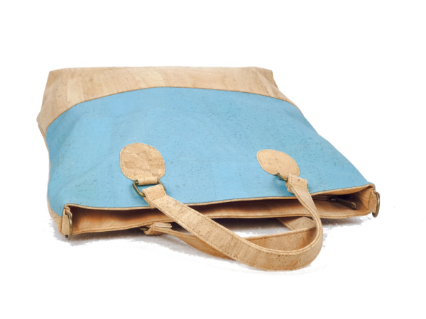 blue cork shopper tote bag