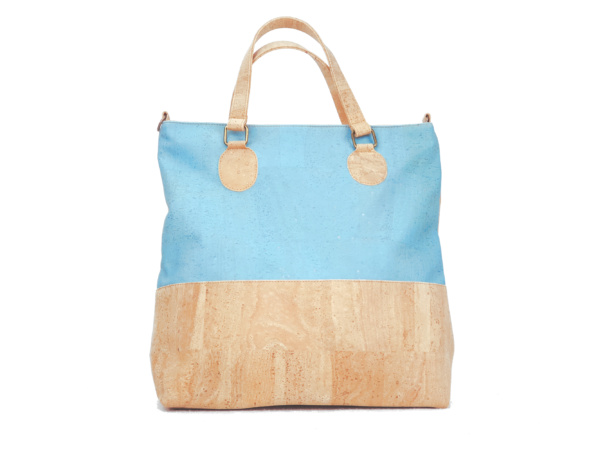 blue cork shopper tote bag