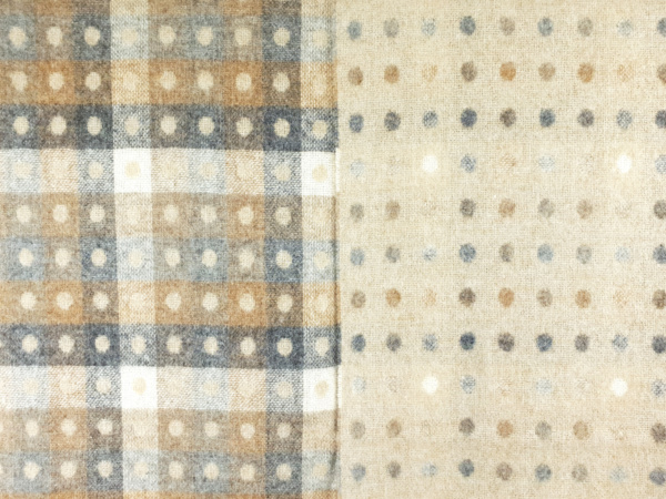 Reversible Lambswool Dotted Throw in Beige