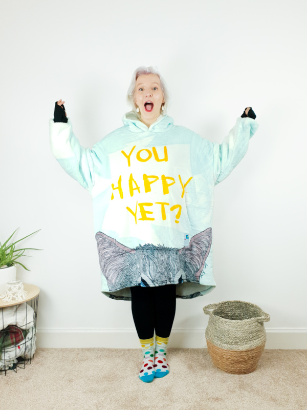 You Happy Yet Wearable Hooded Blanket