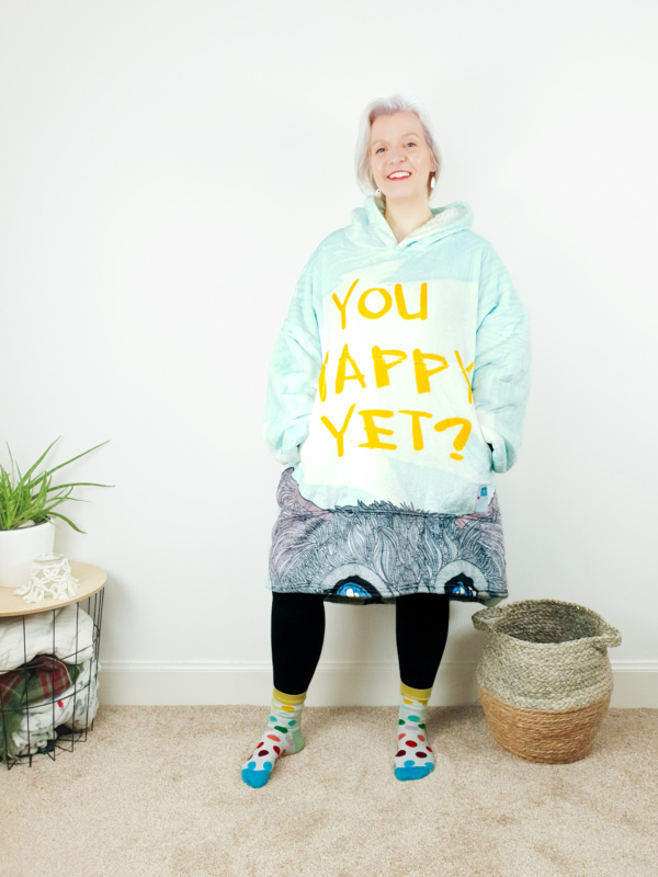 You Happy Yet Wearable Hooded Blanket