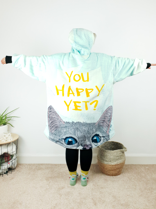 You Happy Yet Wearable Hooded Blanket