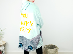 You Happy Yet Wearable Hooded Blanket