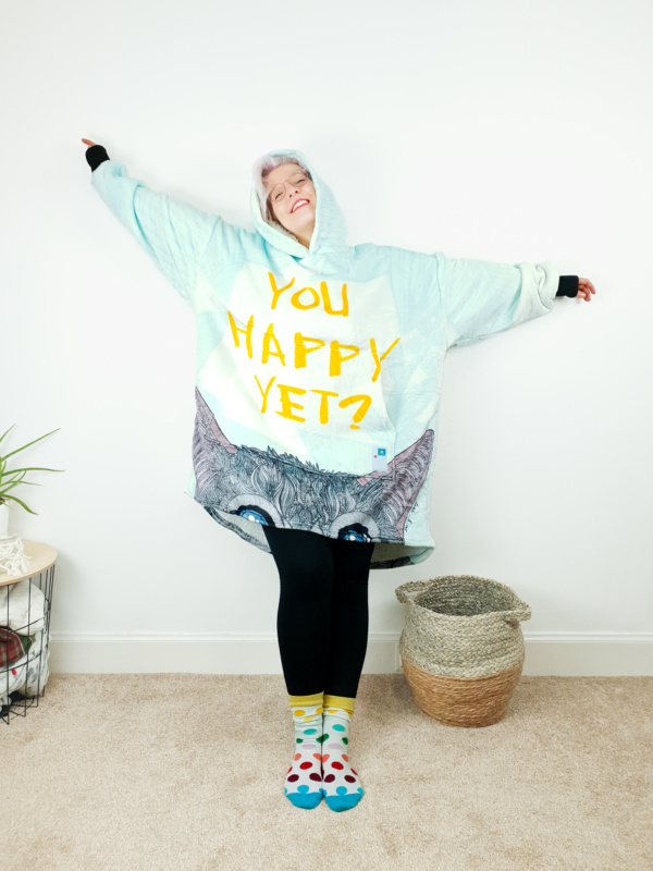 You Happy Yet Wearable Hooded Blanket