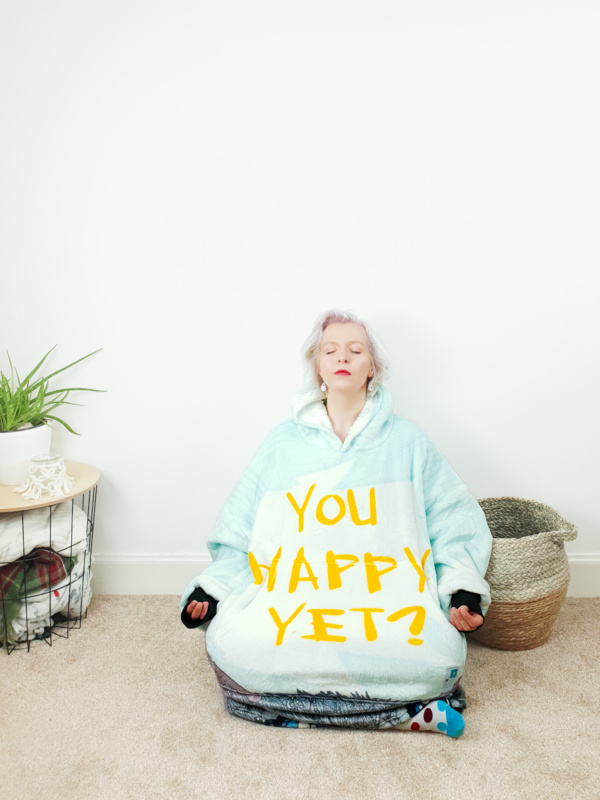 You Happy Yet Wearable Hooded Blanket