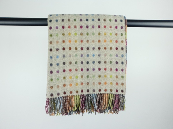 Merino Lambswool Multicolour Dots Throw