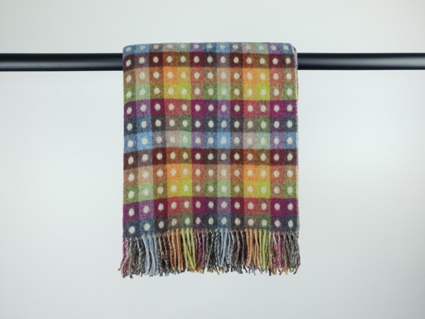 Merino Lambswool Multicolour Dots Throw